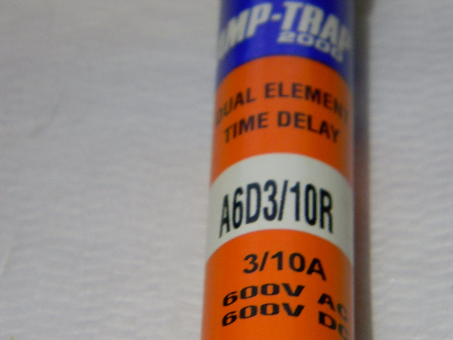 Ferraz Shawmut 600 VAC/VDC 0.30 Amp Time Delay Gen Purpose Fuse Qty 2 A6D3/10R