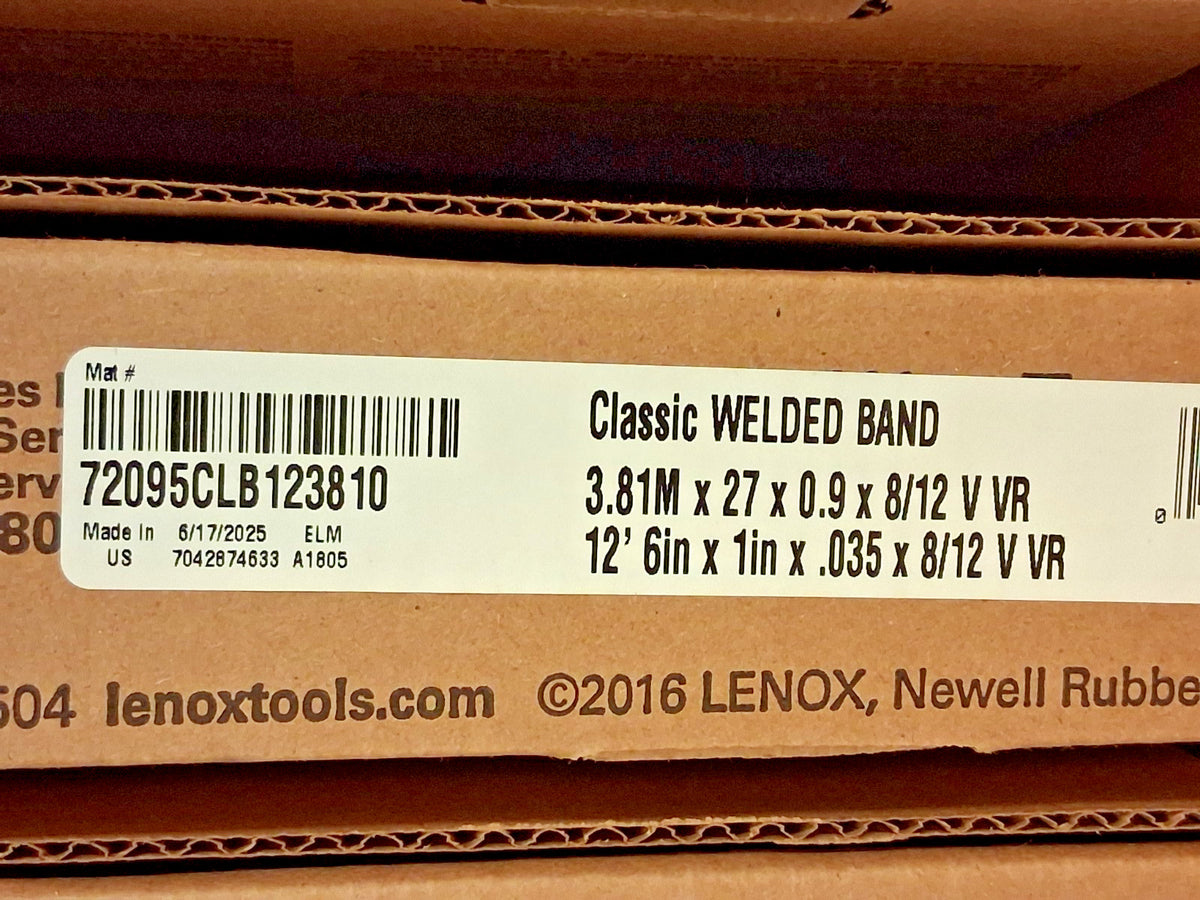 Lenox Welded Bandsaw Blade 7Ft 9" Long x 3/4" W x 8 to 12 TPI 72100CLB72360