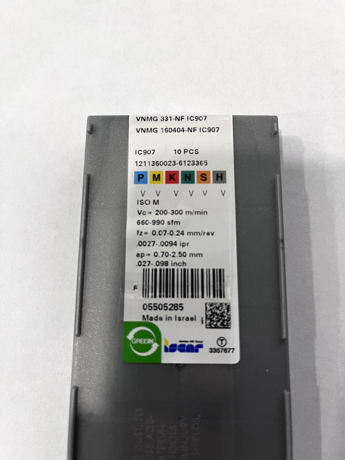 Iscar Carbide Turning Inserts VNMG 331 NF IC 907 10 Pack 5505285