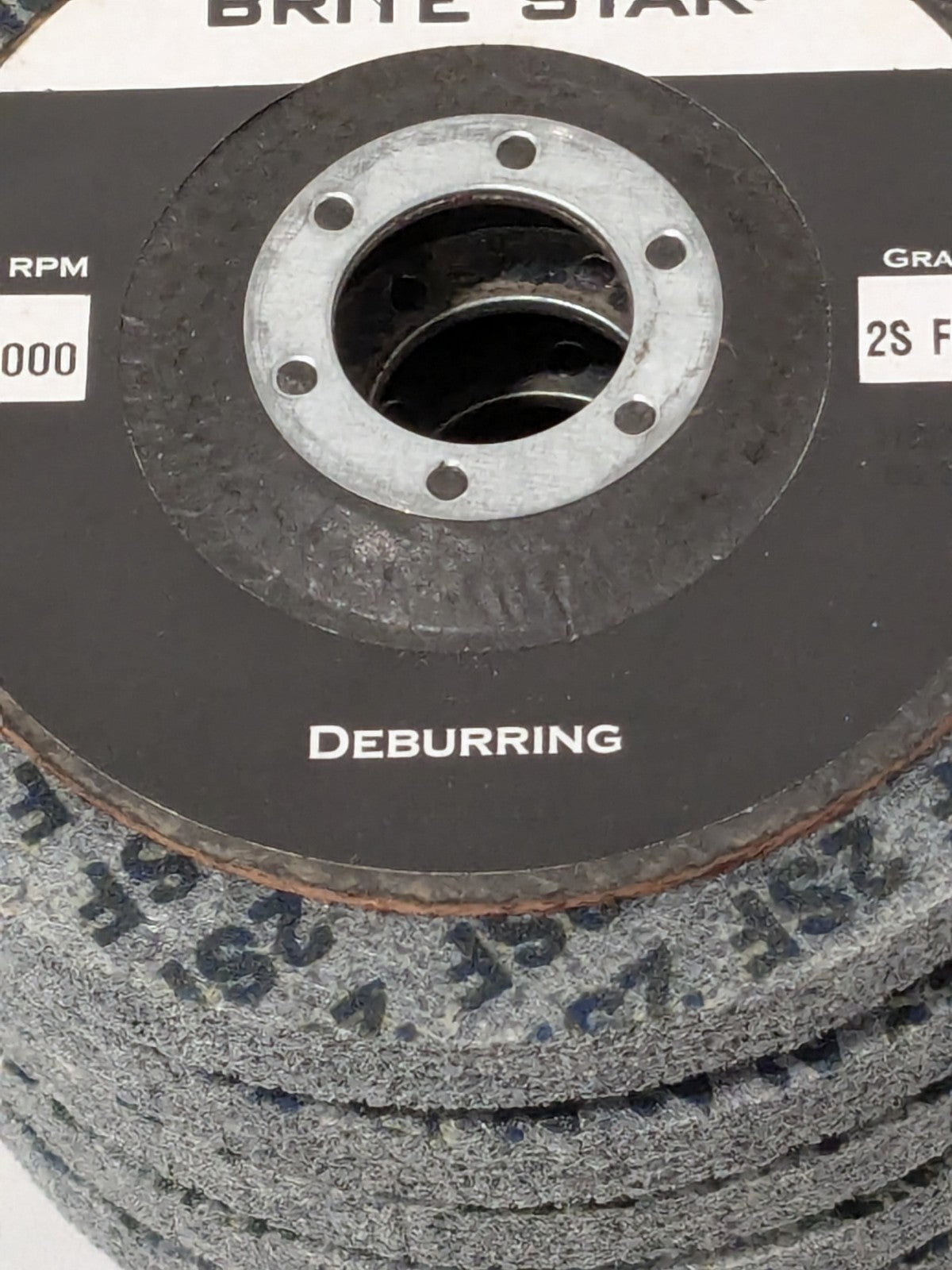 Brite Star Deburring Disc: 4-1/2" Dia, 7/8" Hole, Fine Grade Qty 5 66261112570