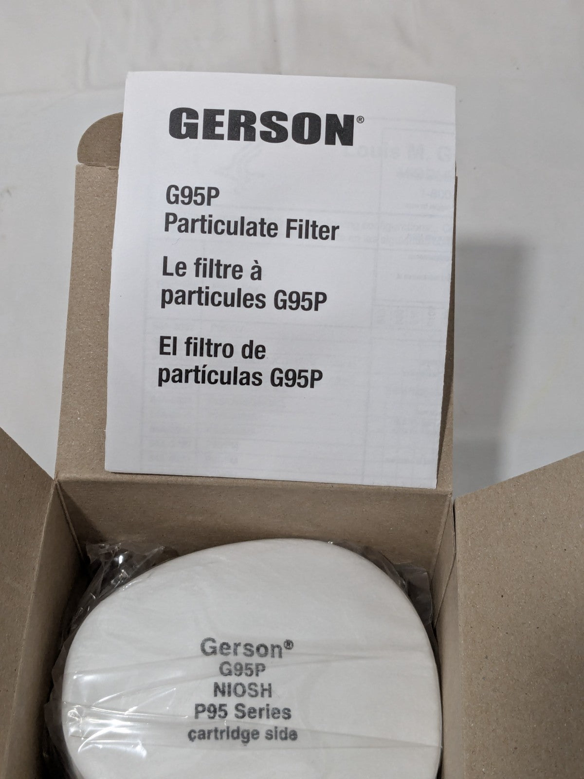 Gerson G95P P95 Particulate Filter - Case of 100 Filters 0871916