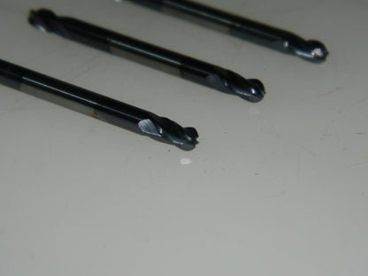 Fullerton Carbide Double End 4FL End Mills 3 Pack 1/8" Cut Dia 1/4" LOC 36047