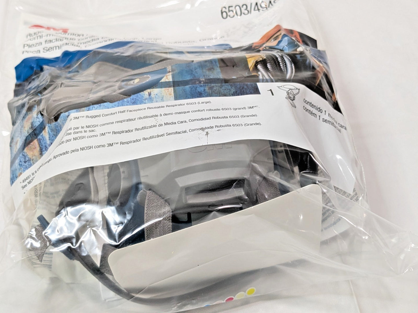 3M Rugged Comfort Half Facepiece Large 6503/49491