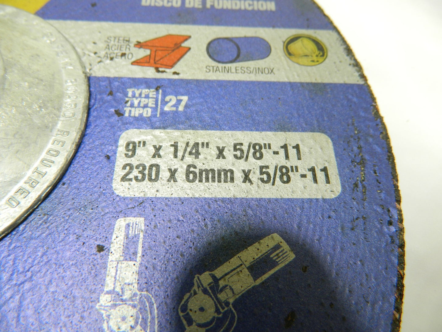 NORTON Depressed Center Wheel: Type 27, 9" Dia, Ceramic Qty 10 66253007014