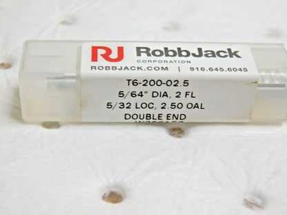 RobbJack Carbide Square End Mill Double End 5/64" Dia x 2.5" OAL 2FL T
