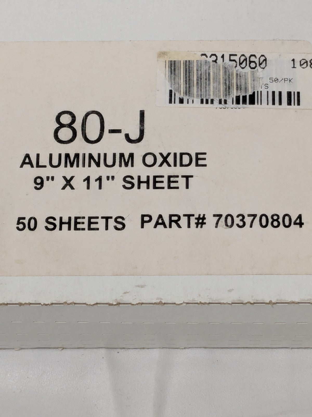 Aluminum Oxide Cloth Sheets 9" X 11" 80-J Qty 50 70370804
