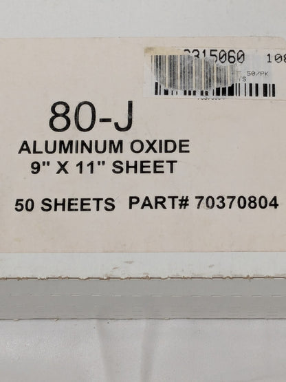 Aluminum Oxide Cloth Sheets 9" X 11" 80-J Qty 50 70370804