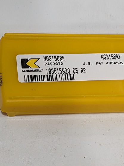 Kennametal Grooving Insert: NG3156RK KU10T, Carbide Qty 5 2493070