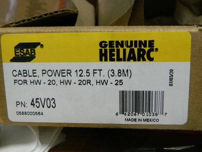 ESAB 12-1/2 Ft. Long TIG Torch Power Cable 45V03