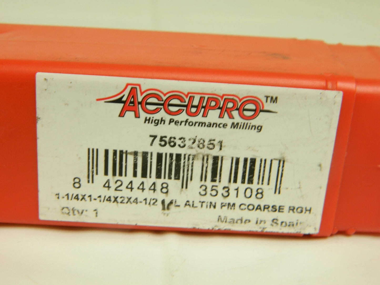 ACCUPRO Corner Chamfer End Mill 1.25 Dia, 2 LOC, 6 FL, Powdered Metal 75632851