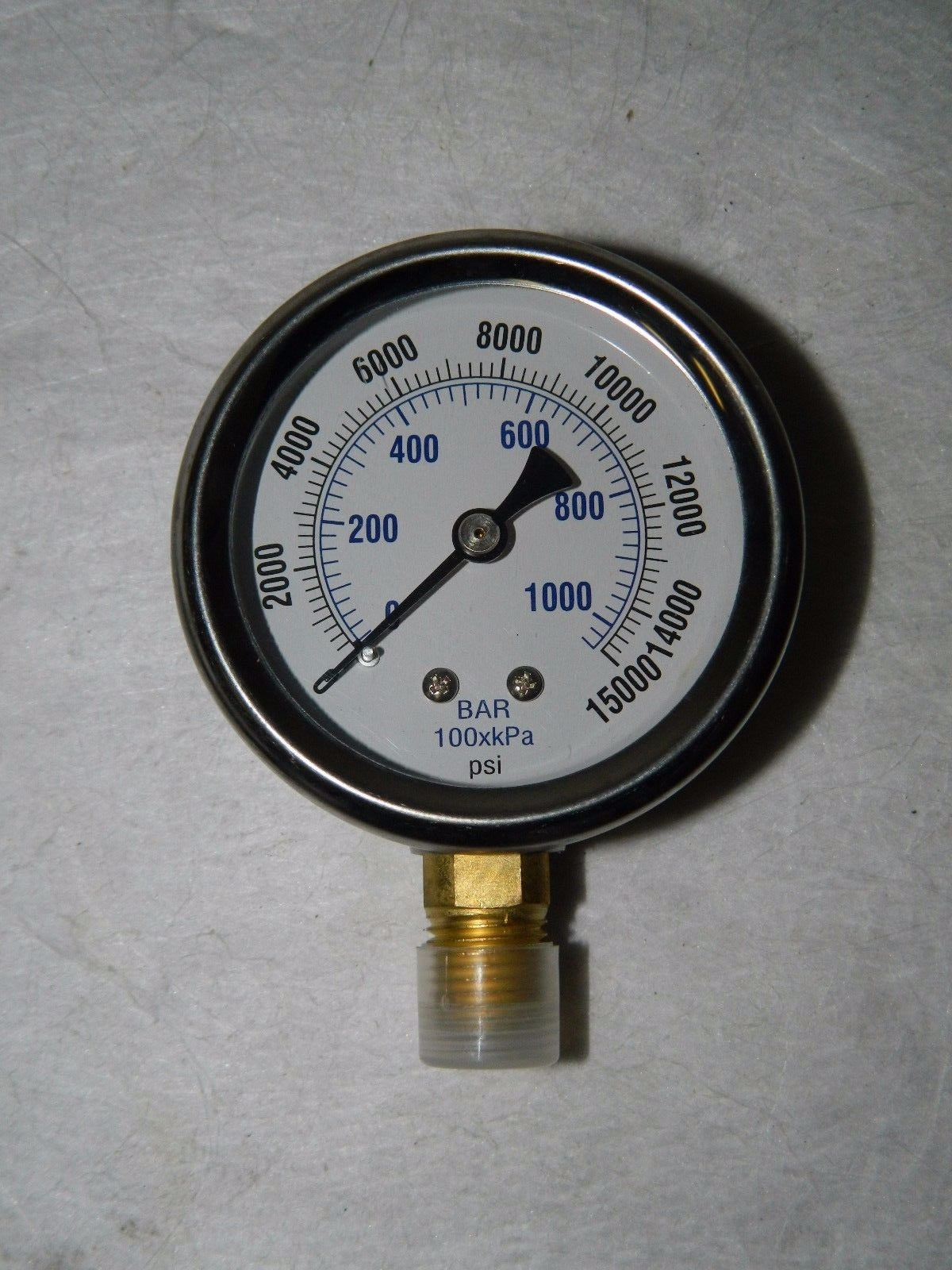 WorkSmart Pressure Liquid Gauge 2-1/2" 0 to 15,000 Scale Range WS-MH-HPC1-0
