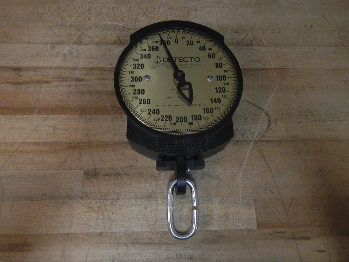 Broken  Cardinal Detecto Dial Crane Scale 7"  400 lb Capacity 1lb Grad. 11S400H