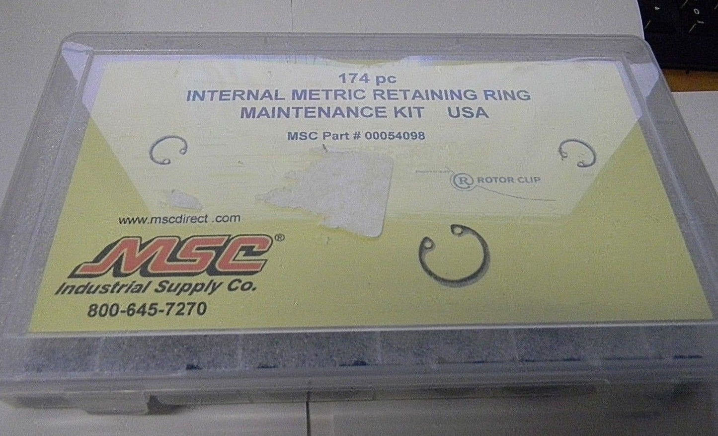 174 Piece M10 to M40 Steel Snap Internal Retaining Ring Assortment 00054098