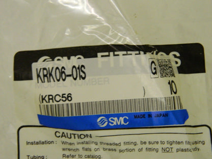 SMC Fittings Flame Resistant Male Elbow 45° 6 mm x 1/8" QTY 10 KRK06-01S
