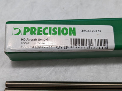 (12) Precision Twist Aircraft Extension Drill Bits #11 135 ° Cobalt 5996064