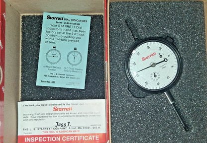 Starrett Dial Drop Indicator 1.0000" Max Measurement 0-50 Dial Reading 53304