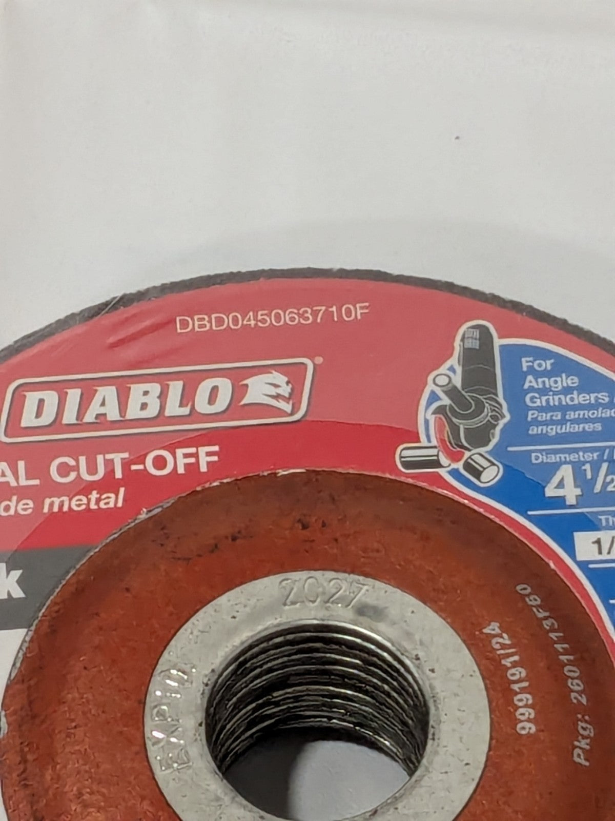 DIABLO Depressed-Center Wheel 4-1/2" Dia 1/16" Thic 7/8" Hole 10PK DBD045063710F