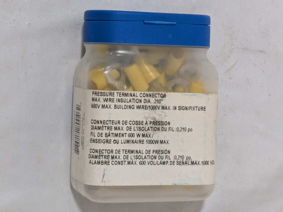 T&B D-Shaped Ring Terminal: 12 to 10 AWG, Crimp Connection Qty 50 10RC-14