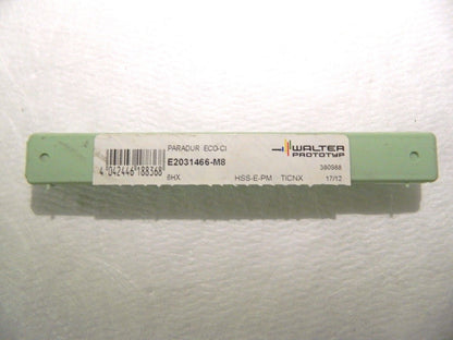 Walter Prototyp M8 x 1.25mm Metric 4 Flute Straight Machine Tap QTY 2 5603105