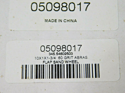 Aluminum Oxide Unmounted Flap Wheel 10" Diam x 1-3/4" 60 Grit 4800 RPM