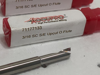 ACCUPRO 2ct Spiral Router Bits 0.1875" Dia Upcut 71177133