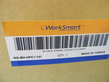 WorkSmart Hydraulic Lock Nut Cylinder 55 Ton Capacity 6" Stroke 10,000 PSI