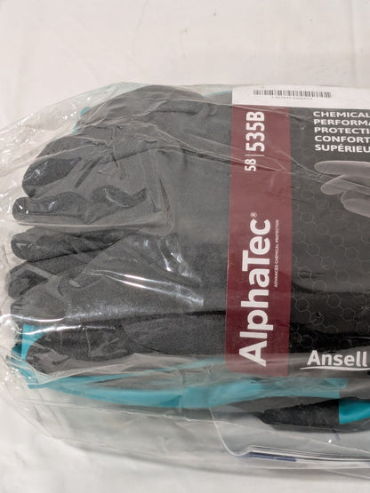 Ansell Chemical Resistant Gloves: Sz XL 13 mil, Nitrile-Coated 6 Pairs 58535B100