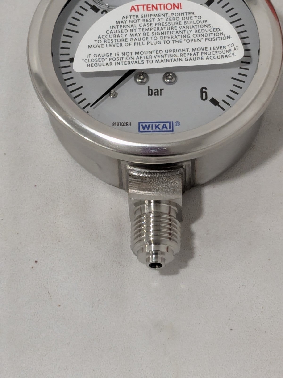 Wika Pressure Gauge: 2-1/2" Dial Dia, 0 Min psi, 6 Max psi 50623851