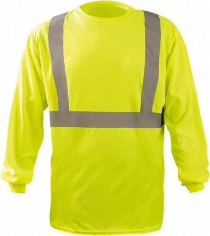 OccuNomix Hi-Viz Yellow High Vis. Long SL T-Shirt Qty 10 Sz XL LUX-LST2BX-YXL