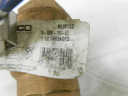 NIBCO Standard Manual Ball Valve: 1-1/2″ Pipe, Full Port FNPT x FNPT NL951LC