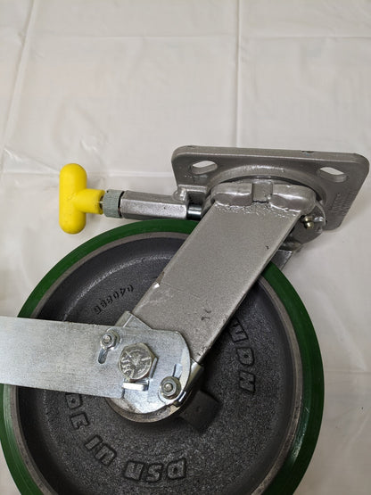 HAMILTON  Swivel Top Plate Caster 8" Diam, 2" Width 1,500 lb Cap S-WH-8DB-4SLZB