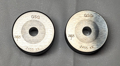 GSG  Class XX Master Ring Gages Set  0.2455"  GO / NO GO  GSG-CR-0.2455MC