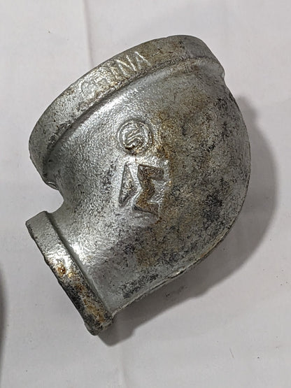 B&K MUELLER Malleable Iron Pipe 90 ° Reducing Elbow 2 x 1" Fitting Qty 2 510-185