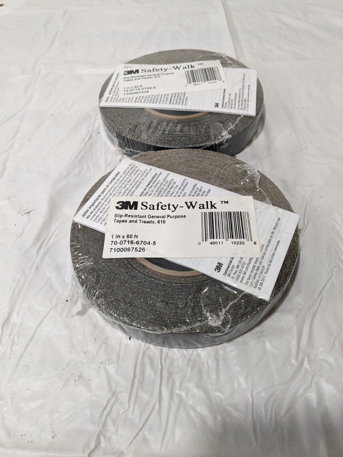 3M Floor &amp; Aisle Marking Tape: 1" Wide, 60' Long, Vinyl Qty 2 7100
