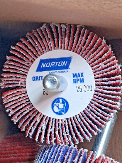 Merit Abrasives Mounted Flap Wheels 60grit 2" Dia 1" W QTY10 69957339706