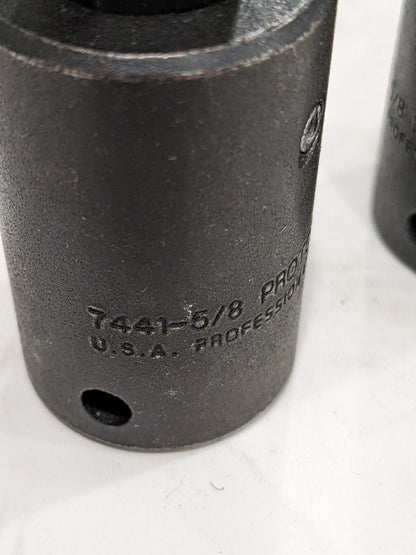 PROTO 1/2" Drive, 5/8" Impact Hex Bit Socket Qty 2 J74415/8