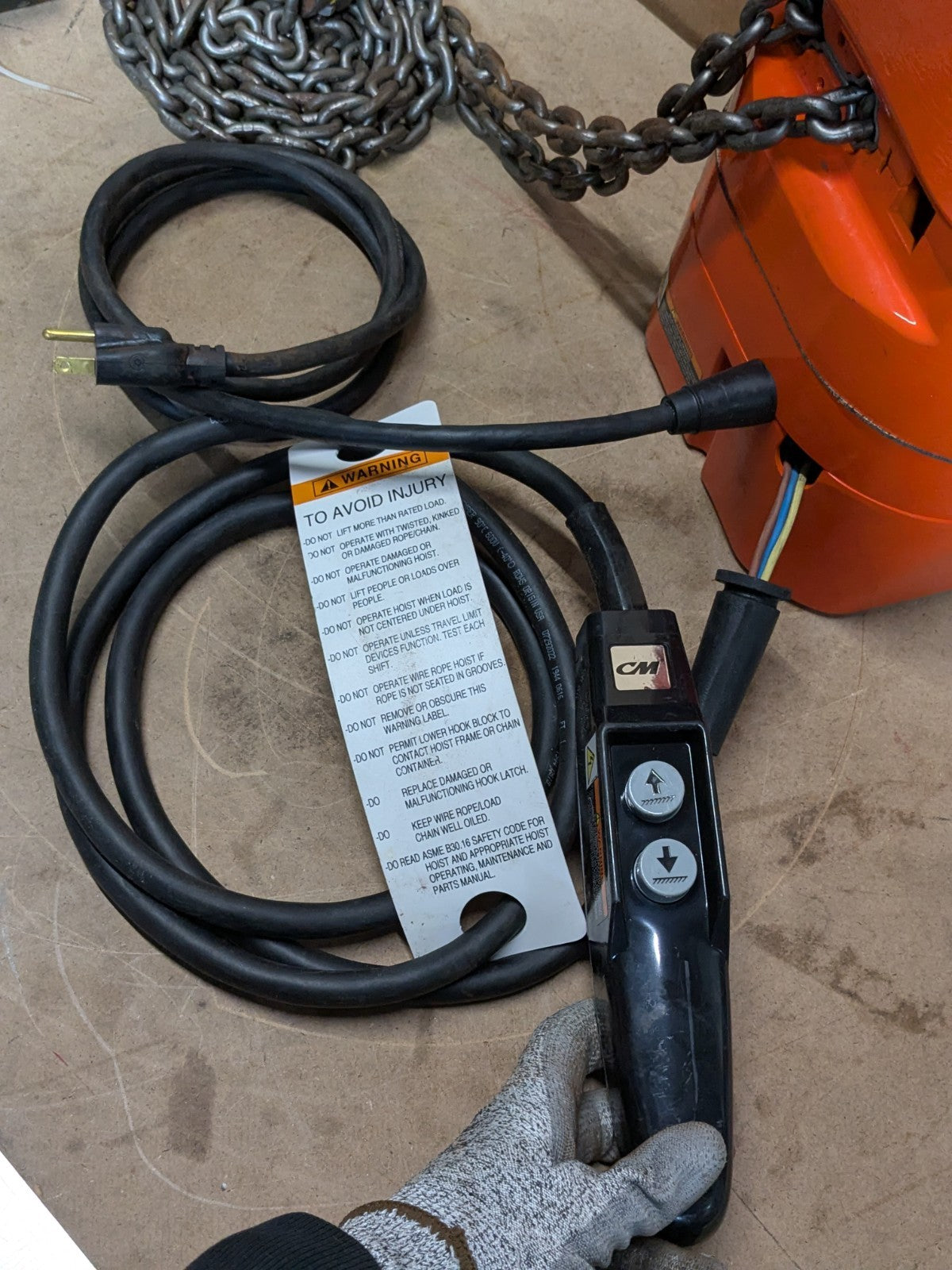CM Valustar 10 Ft. Electric Chain Hoist 1/4 Ton Capacity 2401-10 Parts / Repair