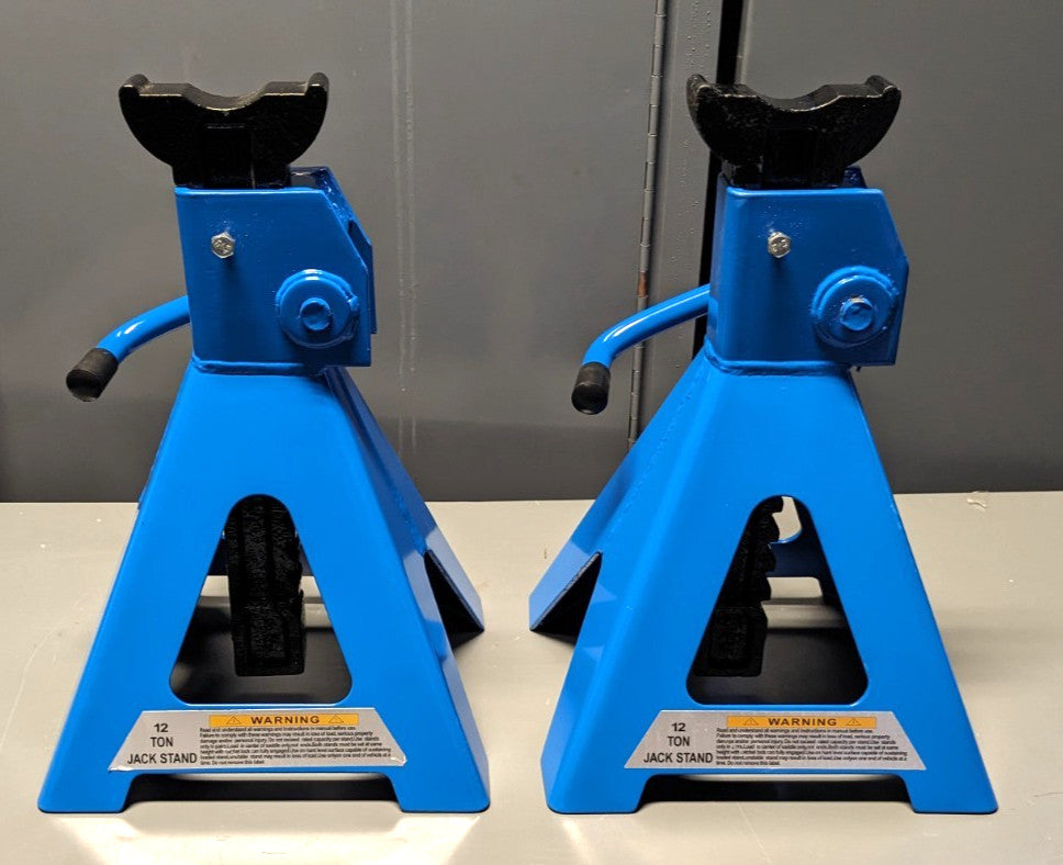 12 Ton Capacity Jack Stands  1 Pair  17-1/2" - 27-1/2" High T412002