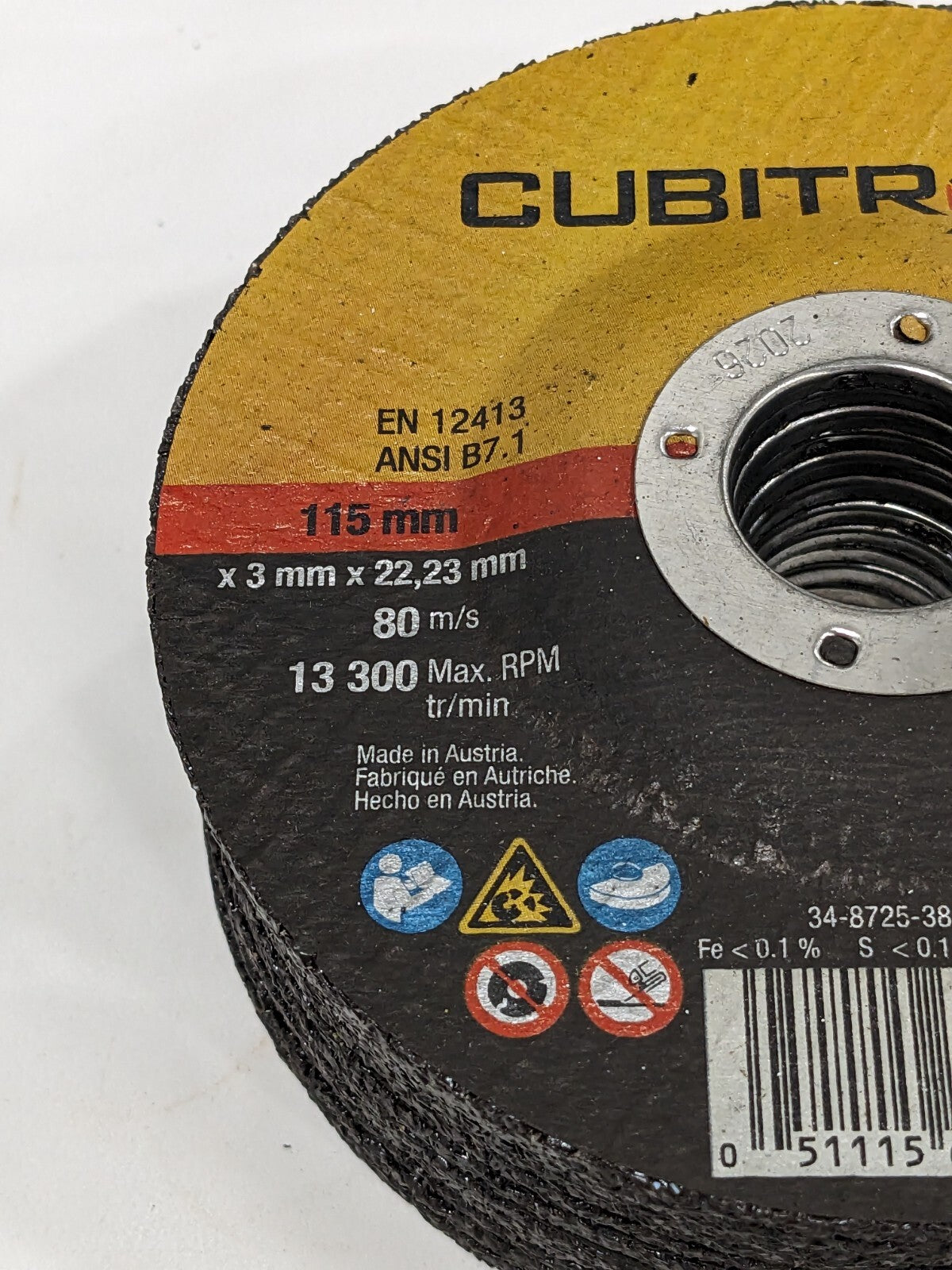 3M Depressed Center Wheel: Type 27, 4-1/2" Dia, Ceramic Qty 12 7100231331