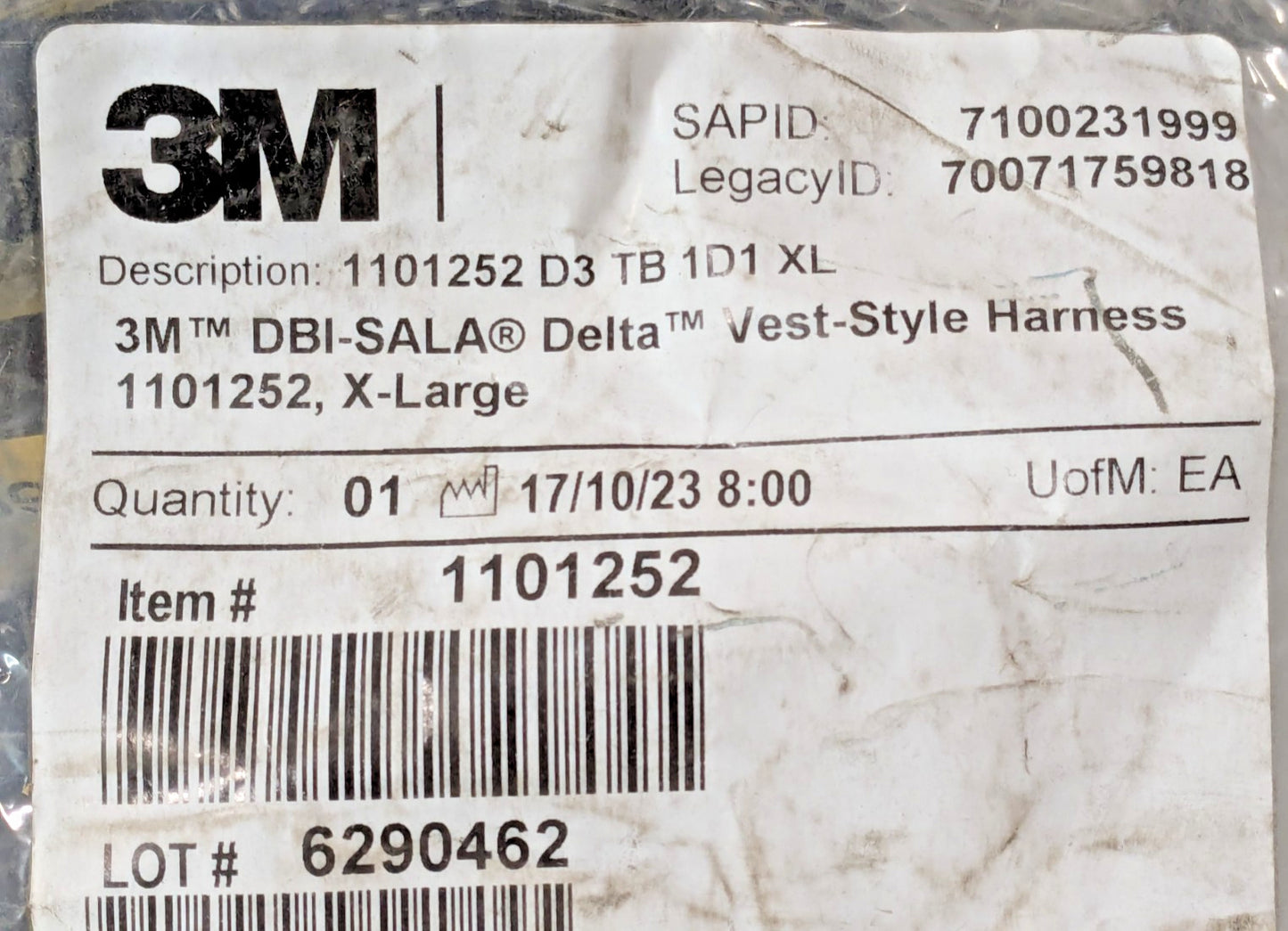 3 DBI-SALA Delta Vest-Style Harness XL 1101252 7100231999