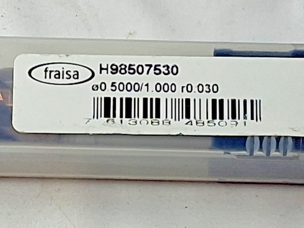 Fraisa Carbide Corner Radius End Mills 1/2" Dia 1" LOC 4FL H98507530