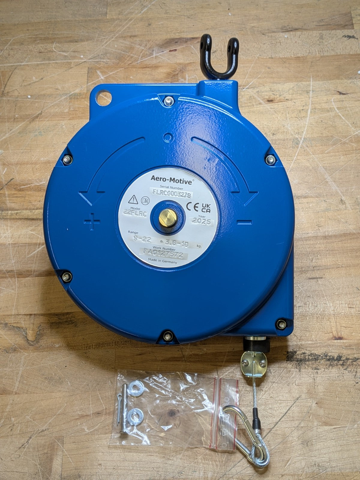 Aero Motive Tool Balancer Retractor 16 - 22 lb. Capacity 8 Ft. Cable 22FLRC