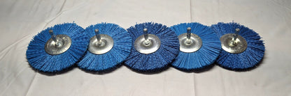 DICO Wheel Brush  4" Dia  3/8" Thick  1/4" Shank   240 Grit   *QTY 5*   7200043