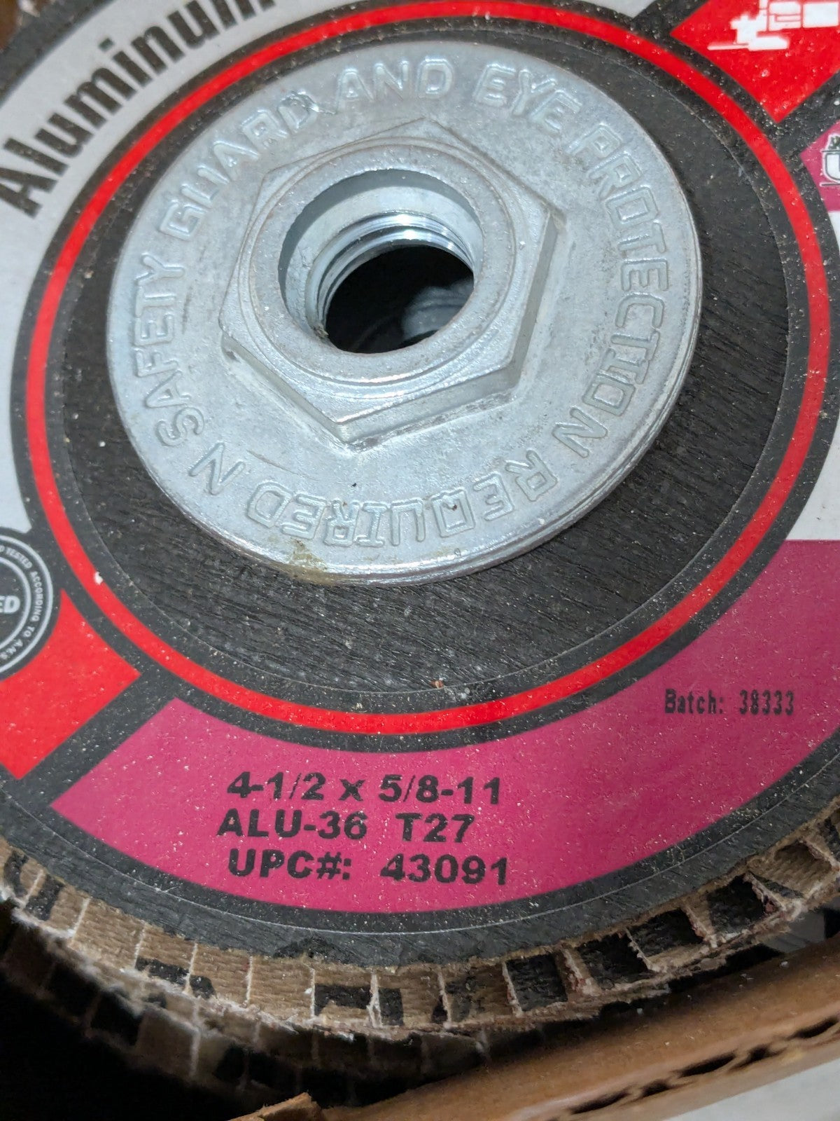 CGW Flap Disc: 4-1/2" Dia, 36 Grit, Aluminum Oxide, Type 27 Qty 10 43091