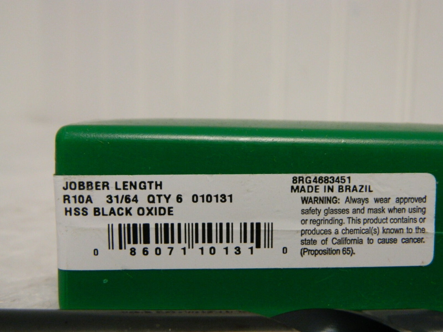 Precision Twist Drill High Speed Steel Jobber Drill 31/64" 118° Qty 6 01013