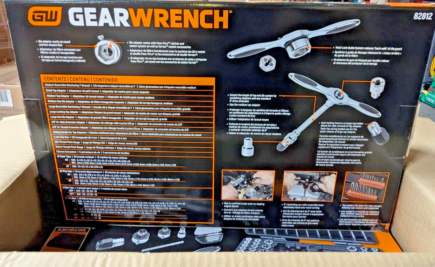 Gearwrench 114 Piece SAE/Metric Ratcheting Tap & Die Set 82812