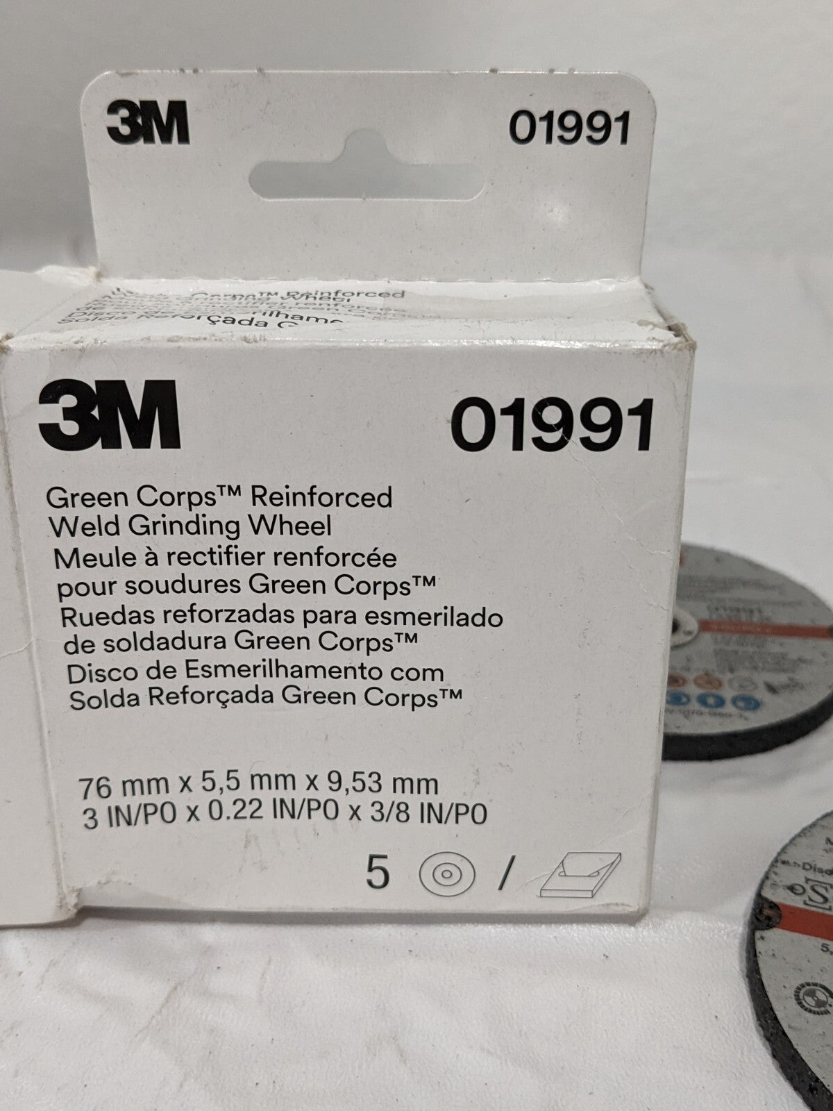 3M Cut-Off Wheel: 3″ Dia, 3/16″ Thick, 3/8″ Hole, AO Qty 5 7100229883