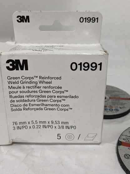 3M Cut-Off Wheel: 3″ Dia, 3/16″ Thick, 3/8″ Hole, AO Qty 5 7100229883