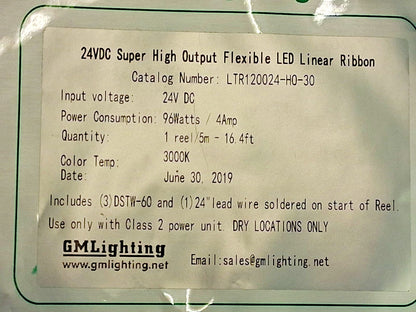 GMLighting Flexible LED Linear Ribbon LTR120024-H0-30