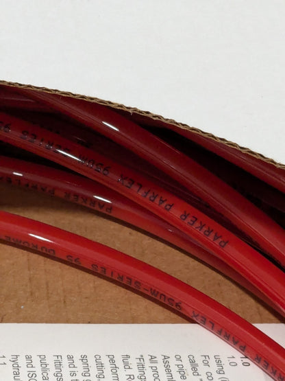 Parker Polyurethane Tube: 100' Long, Red 95UM-6X1-RED-0100